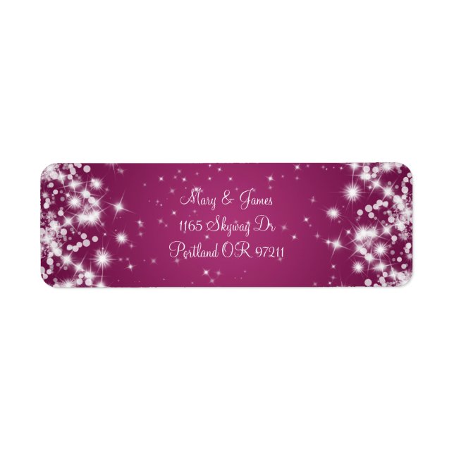 Elegant Wedding Address Winter Sparkle Pink (Front)