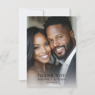 Elegant Wedding African American 2 Photo Thank You