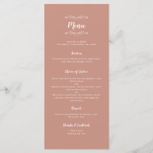 Elegant Wedding Anniversary Dinner Party Rose Gold Menu
