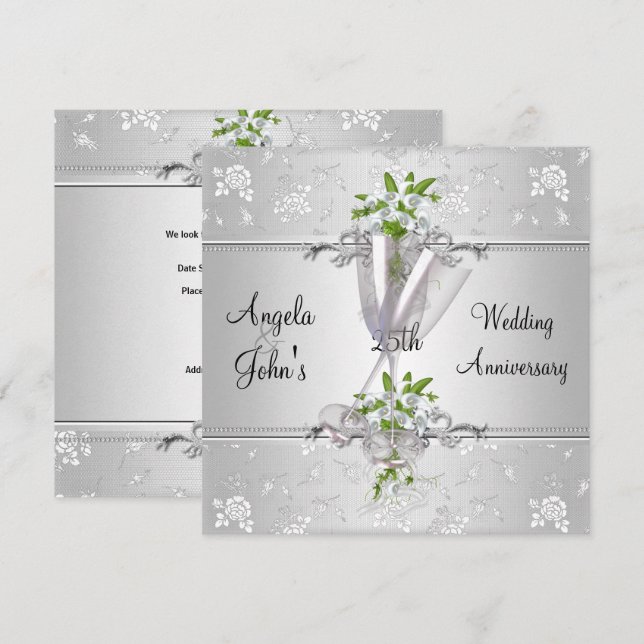 Elegant Wedding Anniversary Invites (Front/Back)