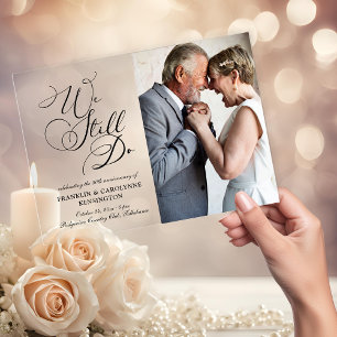 Elegant Wedding Anniversary Vow Renewal Acrylic Invitations