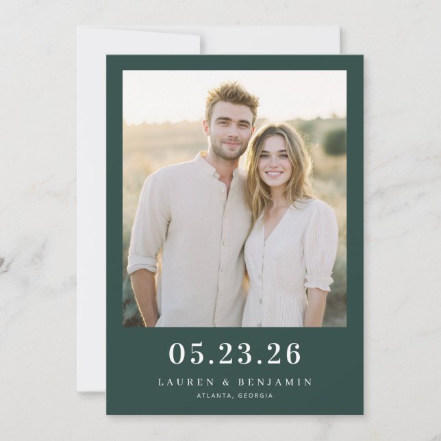 Elegant Wedding Announcement Card (Front)
