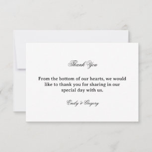 Elegant Wedding Appreciation Thank You Card