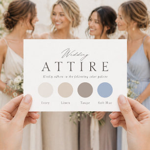 Elegant Wedding Attire Card   Dress Code Color