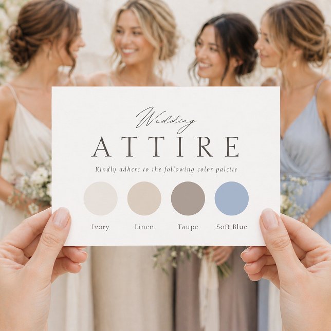 Elegant Wedding Attire Card | Dress Code Colour (Creator Uploaded)