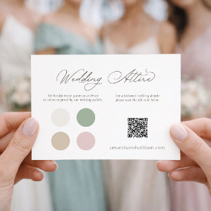 Elegant Wedding Attire Card with Colour Palette