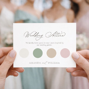 Elegant Wedding Attire Card with Colour Palette