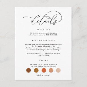 Elegant Wedding Attire Dress Code Cards