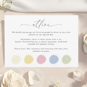 Elegant Wedding Attire Dress Code Colour Palette Enclosure Card