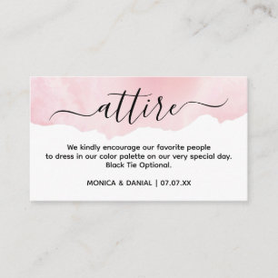 Elegant Wedding Attire Guest Dress Code Card
