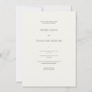 Elegant Wedding Beige Color Invitations 