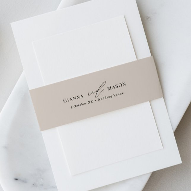 Elegant Wedding Belly Band with Calligraphy Font Invitation Belly Band (Creator Uploaded)