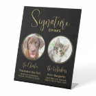 Elegant Wedding Black Gold Pet Signature Drinks