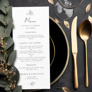 Elegant Wedding Black & White Formal Dinner Party Menu