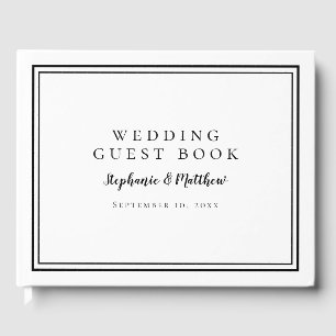 Elegant Wedding Black & White Guest Book
