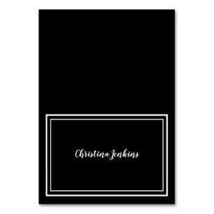 Elegant Wedding Black & White Guest Table Card
