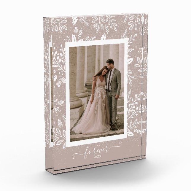 Elegant Wedding Botanicals Photo Block (Left)