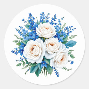 Elegant Wedding Bouquet flowers Classic Round Sticker