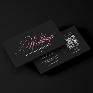 Elegant Wedding Bridal Consultant Pink Black Business Card