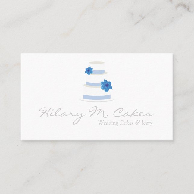 Elegant Wedding Cake Business Card (Front)