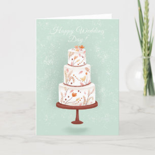 Elegant Wedding Cake Congratulations Card