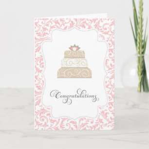 Elegant Wedding Cake Congratulations Card