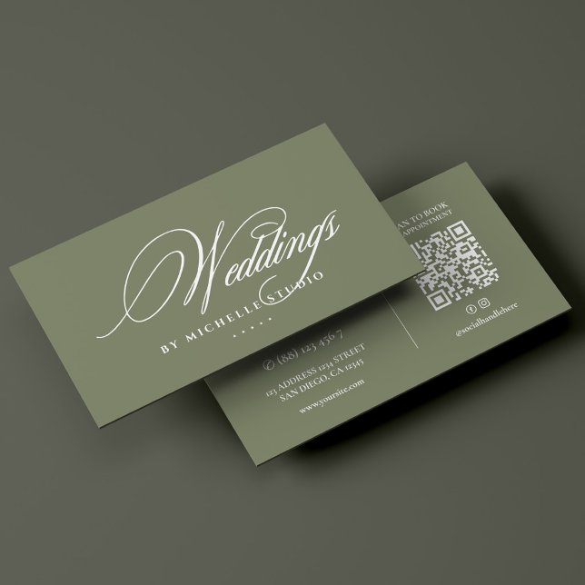 Elegant Wedding Cake Decorator Monogram Sage Business Card (Elegant Wedding Cake Decorator Monogram Sage Business Card
)
