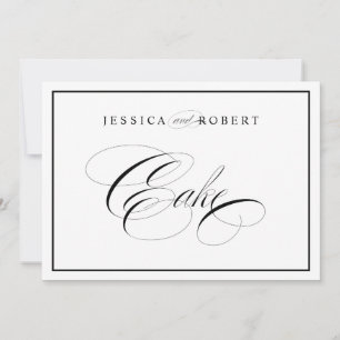 Elegant Wedding Cake Sign Black Border