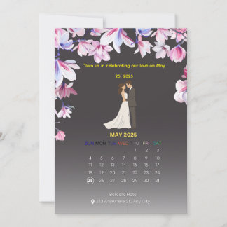 Elegant Wedding Calendar Invitation