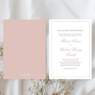 Elegant Wedding Calligraphy Script Pink Blush Invitation