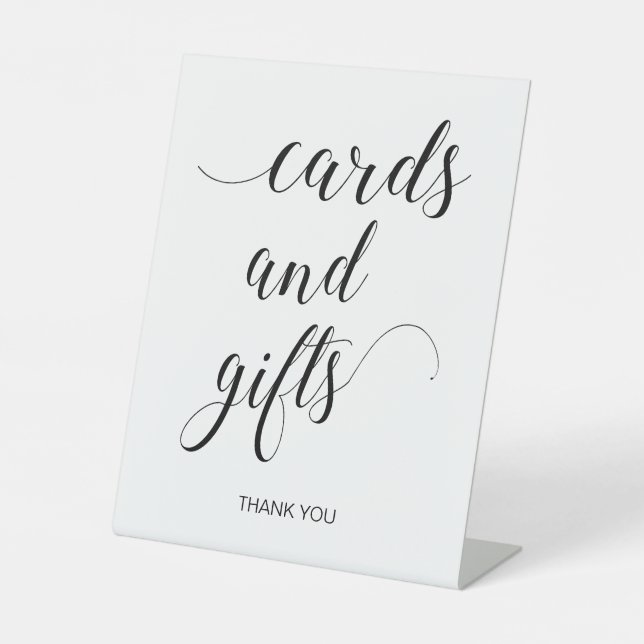 Elegant Wedding Cards and Gifts Table Pedestal Sign (Front)