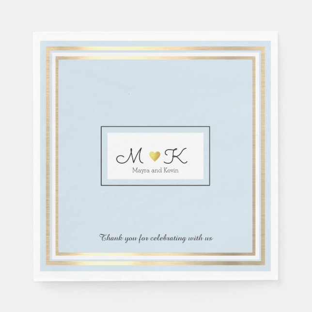 elegant wedding celebration reception pale blue napkin (Front)