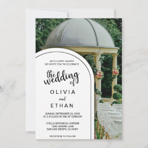 Elegant Wedding Ceremony Floral Photo wedding Invitation