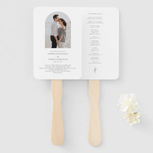 Elegant Wedding Ceremony Program Photo  Hand Fan