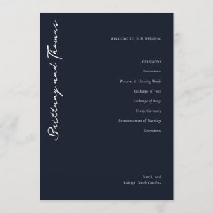 Elegant Wedding Ceremony Program Programme