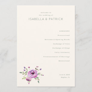 Elegant Wedding Ceremony Program Programme