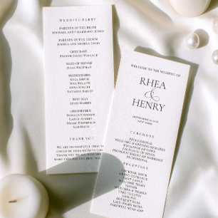 Elegant Wedding Ceremony & Reception Program Programme