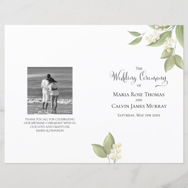 Elegant Wedding Ceremony Sage Greenery Foliage (Front)