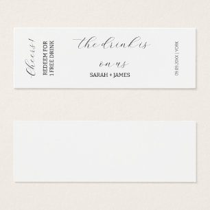Elegant Wedding Cheers Drink Ticket Voucher Card