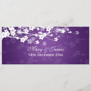 Elegant Wedding Cherry Blossom Purple Invitation