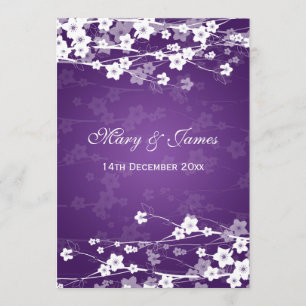 Elegant Wedding Cherry Blossom Purple Invitation