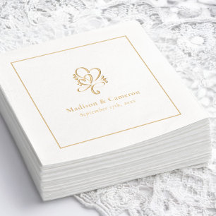 Elegant Wedding Chic Custom Gold Foil Napkins