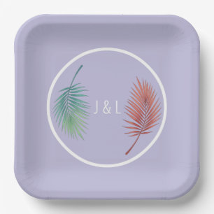Elegant wedding classic stylised "J & L" monogram Paper Plate