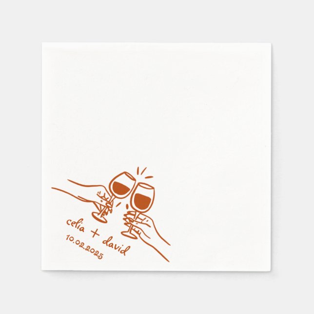 Elegant Wedding Cocktail  Napkin (Front)