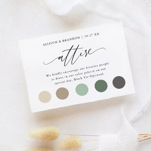 Elegant  Wedding Colour Dress Code Insert Download Invitation