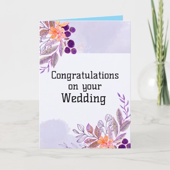 Elegant Wedding Congratulations Card (Front)