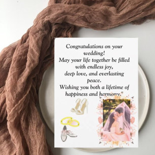 Elegant Wedding Congratulations Card   Romantic Fl
