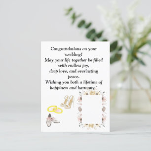Elegant Wedding Congratulations Card Romantic Fl