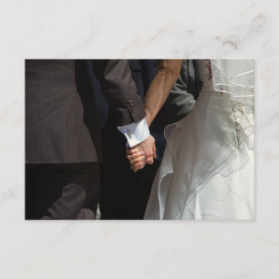 Elegant Wedding Couple Holding Hands RSVP