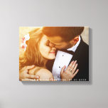 Elegant Wedding Couple Photo Keepsake Canvas Print<br><div class="desc">Girly-Girl-Graphics at Zazzle: Beautiful Modern Trendy Stylish Customisable Wedding Couple Photo Luxury Wrapped Canvas to Personalise with Your Favourite Newly-Wed Bride and Groom Photo Keepsake, Names, and Wedding Date makes a Uniquely Chic Addition to that Most Special of All Days, Your Wedding and the Happily-Ever-After Memories You Share with Your...</div>